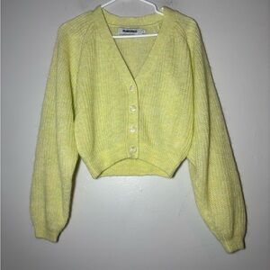 Rumored Light Yellow Knit Cardigan